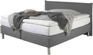 Maintal Boxspringbett Point, 180 x 200 cm, Stoff, 7-Zonen-Kaltschaum Matratze h2, Grau