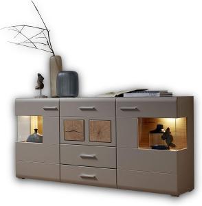 Sideboard Flensburg / Fun Plus II, Holzwerkstoff, Beige, Grau, Holzfarben, 170 x 94 x 42 cm