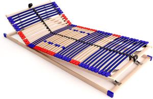 stabiler Lattenrost 100% BUCHE - Kopf- und Fußteil verstellbar - SCHULTERFRÄSUNG, 7 Zonen, 42 Federleisten, Härteregulierung, Mittelgurt - VARIO PLUS SLEEP BEST 42® unmontiert (80x190 cm)