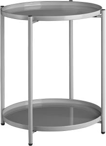 tectake Beistelltisch Couchtisch Oxford 45,5x45,5x53cm (1-St, 1 tlg), Abnehmbare Ablageflächen in Tablettform mit schützendem Rand