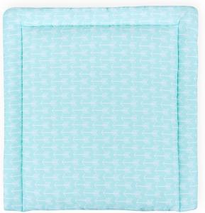 KraftKids Wickelauflage in weiße Pfeile auf Mint, Wickelunterlage 60x70 cm (BxT), Wickelkissen