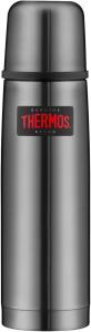 THERMOS LIGHT & COMPACT BEVERAGE BOTTLE 0,50l, stone grey, Thermosflasche Edelstahl, Isolierflasche grau mit Trinkbecher, 12 h heiß / 24 h kalt, spülmaschinenfest, absolut dicht, BPA-frei