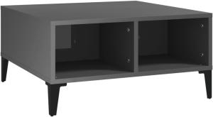 vidaXL Couchtisch Hochglanz-Grau 60 x 60 x 30 cm Spanplatte [805994]