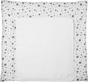 Meyco 428055 3-Keil Wickelauflage mit abnehmbaren Frotteebezug, DOTS, Weiß