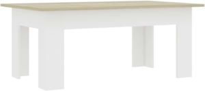 vidaXL Couchtisch Weiß Sonoma-Eiche 100×60×42 cm Spanplatte [801184]