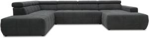 DOMO. collection Brandon Sofa, Wohnlandschaft mit Rückenfunktion in U-Form, Polsterecke Eckgarnitur, grau, 228 x 359 x 175 cm