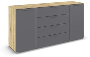 Grau metallic/Eiche Artisan