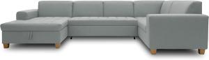 DOMO Collection Sugar Wohnlandschaft, Sofa, Couch, Polstergarnitur, Moderne U-Form, Mint, 162 x 333 x 199 cm