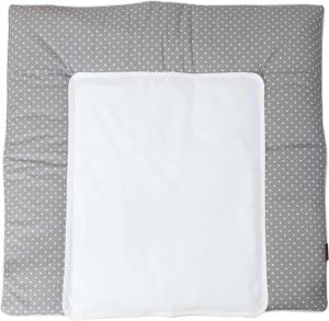 Puckdaddy Wickelauflage Inga mit Metall Druckknöpfe 77x76 cm mit Pünktchen Muster in Grau