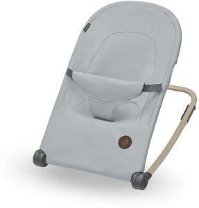 Maxi-Cosi Loa Babywippe, ultrakompakt zusammenklappbare, leichte Babywippe, 2 Liegepositionen, tragbare Babywippe aus 100 % Recyclingmaterialien, 0 bis ca. 6 Monate, 0–9 kg, Beyond Grey