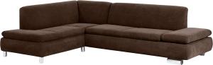 Terrence Ecksofa Veloursstoff Braun Metallfüße verchromt