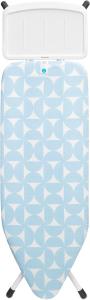 Brabantia - Bügelbrett C - XL-Dampferzeuger - Groß & Faltbar - Höhenverstellbar - rutschfeste Gummifüße - Angepasster Baumwollbezug - Kinder- & Transportsicherung - Fresh Breeze - 124x45 cm