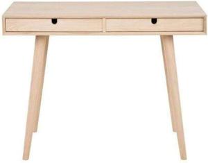 AC Design Furniture Lena Schreibtisch, B: 100 x T: 45 x H: 74 cm, Natur, Massiv/Furnier Eiche, 1 Stk.