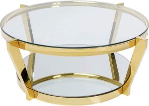 Kare Couchtisch Monocolo Gold Ø90cm Couch-und Sofatische, Edelstahl, 38 x 90 x 90 cm