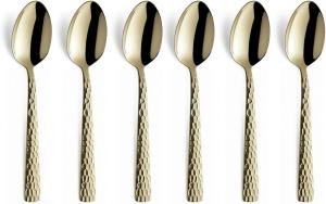 Amefa FELICITY Mocca-/Espressolöffel Set 6-teilig PVD champagner gehämmert