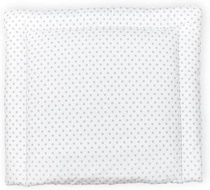 KraftKids Wickelauflage in graue Punkte auf Weiss, Wickelunterlage 85x75 cm (BxT), Wickelkissen