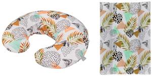 Rotho Babydesign Stillkissen-Set Mini, 180x33 cm, Inkl. Keilwickelauflage, 70x50 cm, ab 0 Monate, Modern Paradise