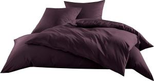 Bettwaesche-mit-Stil Mako-Satin / Baumwollsatin Bettwäsche uni / einfarbig brombeer Kissenbezug 40x80 cm