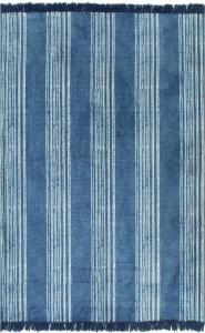 vidaXL Kelim-Teppich Baumwolle 160x230 cm mit Muster Blau [246564]