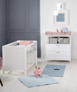 roba Kinderzimmerset 'Hamburg' 2-teilig - Bett 60 x 120 - Wickelkommode- inkl. Lattenrost - Weiß