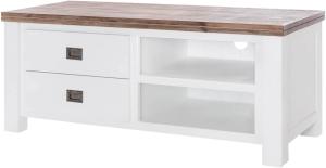 TV Lowboard in Akazie massiv weiß/braun 120 cm