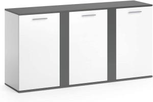 VICCO Sideboard NOVELLI Highboard weiß anthrazit Kommode Anrichte 3 Türen