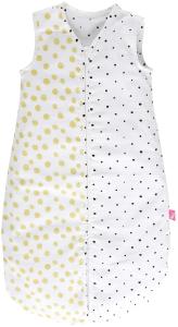 Babyschlafsack Sommer aus Baumwollmusselin von Motherhood - kuscheliger Babyschlafsack Öko Tex Standard, Klasse 1, Größe: 6-18 Monate, Kleckse gelb