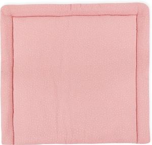 KraftKids Wickelauflage in Musselin rosa Punkte, Wickelunterlage 85x75 cm (BxT), Wickelkissen