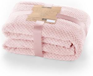 DecoKing Kuscheldecke 170x210 cm rosa Decke Microfaser Wohndecke Tagesdecke Fleece weich sanft kuschelig skandinavischer Stil pink Puder Henry