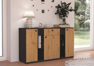 Eiche Artisan matt / Weiß hochglanz