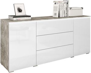 Beton Smart / Weiß Hochglanz