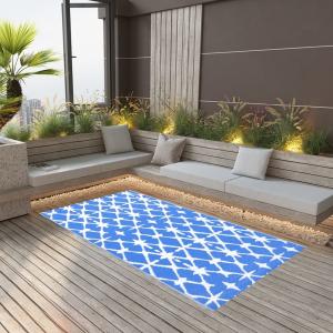 vidaXL Outdoor-Teppich ARAKIL Weiß und Blau 160x230 cm PP 310446