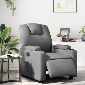 vidaXL Relaxsessel Elektrisch Grau Kunstleder 3204419