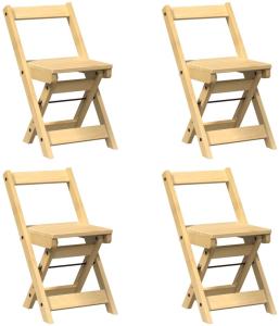vidaXL Esszimmerstühle Klappbar 4 Stk. Corona Wachsbraun Massivholz 4013434
