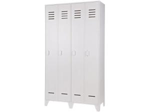 Spindschrank Stijn aus Kiefernholz, Weiß