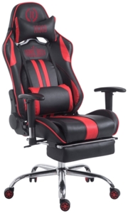 CLP Racing Gaming Bürostuhl Limit V2 Kunstleder höhenverstellbar und drehbar,schwarz/rot mit Fußablage