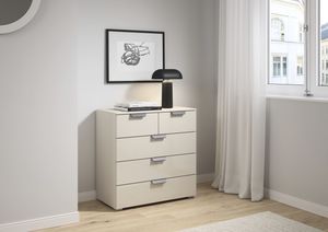 Beige/Grau, Glasfront