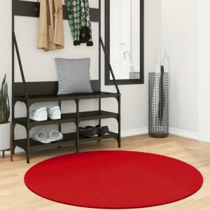 vidaXL Teppich HUARTE Kurzflor Weich und Waschbar Rot Ø 120 cm