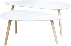 2er-Set Couchtisch, weiß