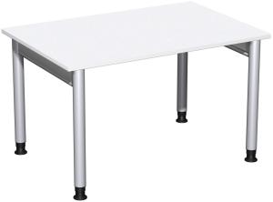 Schreibtisch '4 Fuß Pro' höhenverstellbar, 120x80 cm, Weiß / Silber