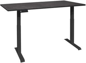 Schreibtisch höhenverstellbar elektrisch Editha 140x70 schwarz/schwarzstahl 14232-14070