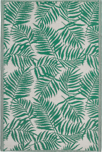 Outdoor Teppich smaragdgrün 120 x 180 cm Palmenmuster Kurzflor KOTA