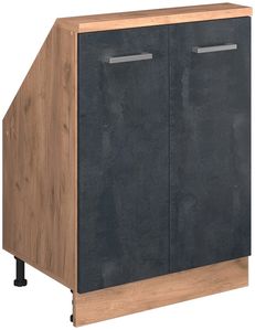 Schwarz Beton/Goldkraft Eiche