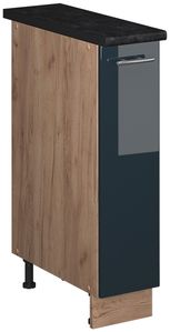 Dark Blue High Gloss/Goldkraft Oak