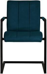 Stuhl 4er-Set Sabina-C Freischwinger mit Armlehne Esszimmerstuhl Matt Blue