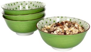 4er Set Lime Rio Schalen Ø15,5 cm Grünes Muster Schüssel Dessert-Bowl Ritzenhoff