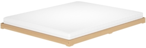 Niederflurbett Bodenbett Studentenbett Teenagerbett 160x200 Buche Massivholz V-60.66-16Rollrost und Matratze inkl.