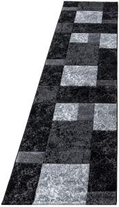 Kurzflor Teppich Hara Läufer - 80x300 cm - Schwarz