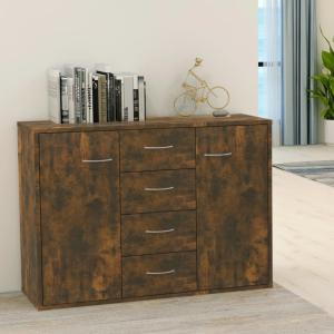 vidaXL Sideboard Räuchereiche 88x30x65 cm Holzwerkstoff 815369