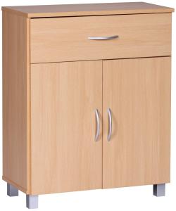 Kadima Design Sideboard mit 2 Türen & Schublade: Elegantes Design, verstellbarer Einlegeboden. Braun, 60x30x75 cm